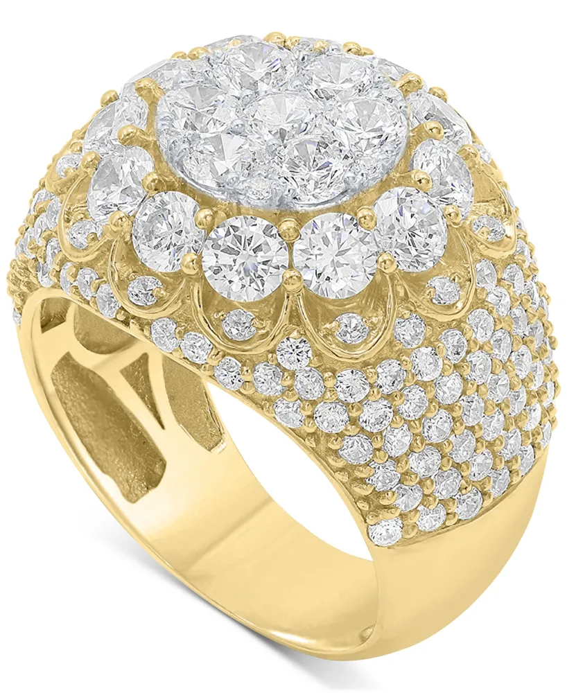 Men's Diamond Halo Cluster Ring (5 ct. t.w.) in 10k Gold