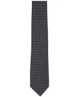 Club Room Men's White Grid Tie, Created for Macy's
