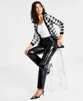 I.n.c. International Concepts Women's High-Rise Patent Straight-Leg Pants, Created for Macy's