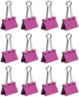 Jam Paper Colorful Binder Clips - Large - 1.5", 41 Millimeter - Binder Clips - 12 Per Pack