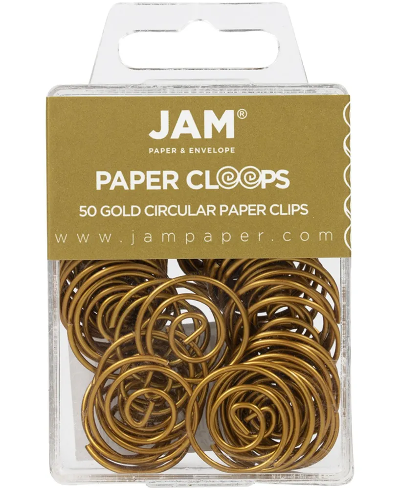 Jam Paper Circular Paper Clips - Round Paperclips - 50 Per Pack