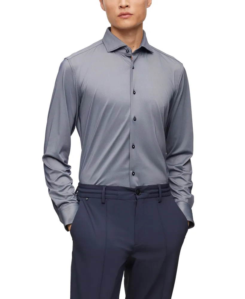 Boss by Hugo Men's Structured Performance-Stretch Slim-Fit Shirt