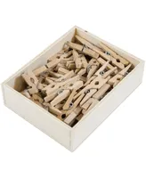 Jam Paper Wood Clip Clothespins - Medium - 1.13