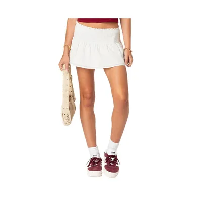 Camellia cotton scrunch mini skirt