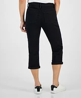 Style & Co Petite Mid-Rise Curvy Roll-Cuff Capri Jeans, Created for Macy's