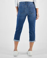 Style & Co Petite Mid-Rise Curvy Roll-Cuff Capri Jeans, Created for Macy's