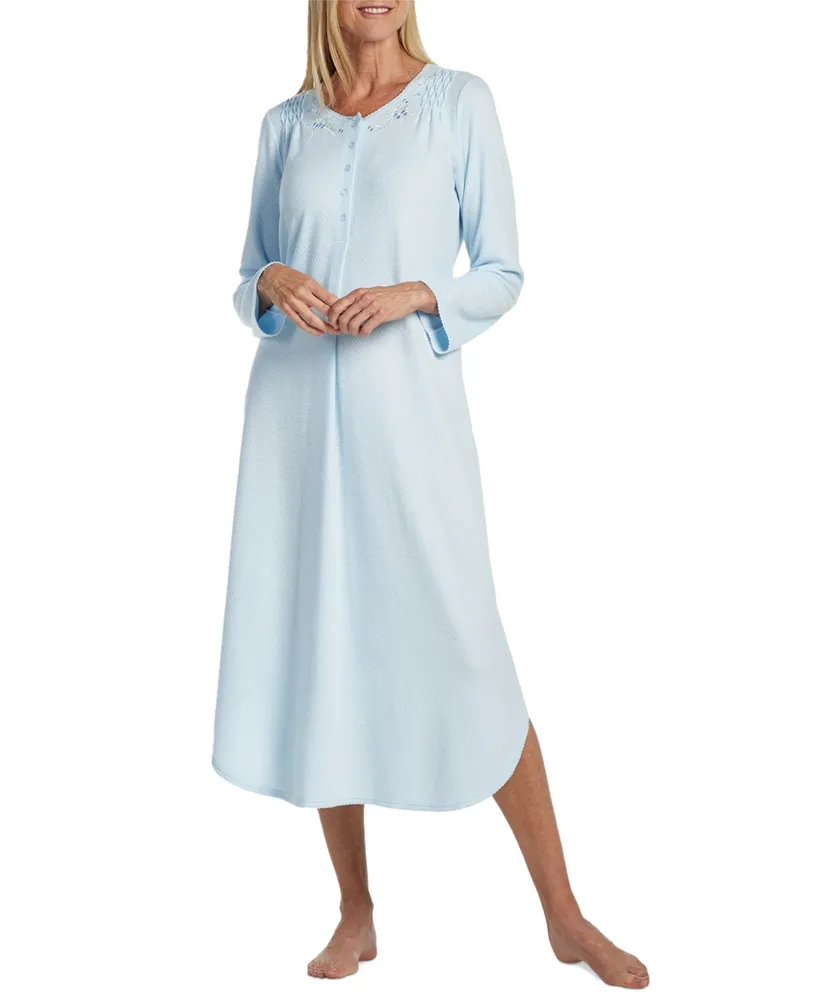 Miss Elaine Women's Short-Sleeve Embroidered Nightgown - Macy's