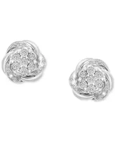 Diamond Flower Stud Earrings (1/4 ct. t.w.) in Sterling Silver, Created for Macy's