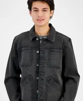 Sun + Stone Men's Regular Fit Denim Trucker Jacket, Created for Macy's
