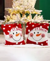 Glitzhome 2 Pack Hooked 3D Snowman Pillow