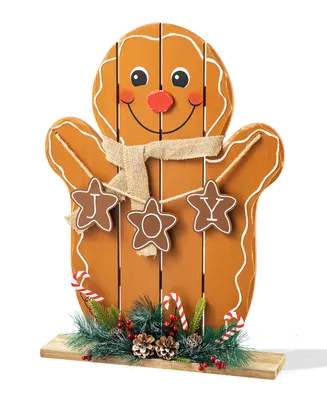 Glitzhome 24" H Wood Gingerbread Man Porch Decor