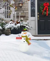 Glitzhome 40" H Metal Snowman Yard Stake