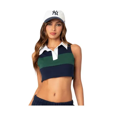 Country club collared crop top