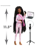 Naturalistas 11.5" Grace Fashion Doll and Accessories with 4B Textured Hair, Medium Brown Skin Tone, Deluxe Influencer Set