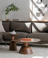 Nels 16" Acacia Wood Round End Table