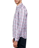 Michelsons of London Men's Regular-Fit Dobby Plaid Dress Shirt