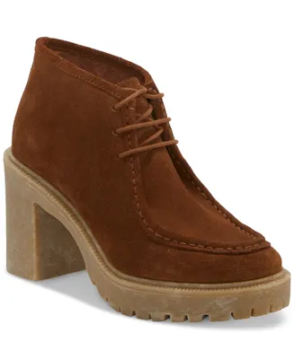 Lucky Brand Women's Holla Lace-Up Heeled Lug Sole Booties