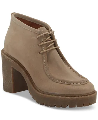 Lucky Brand Women's Holla Lace-Up Heeled Lug Sole Booties