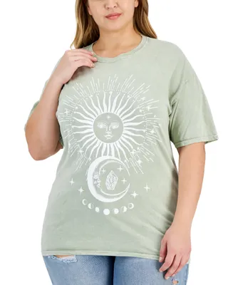 Rebellious One Trendy Plus Size Cotton Celestial Boyfriend T-Shirt