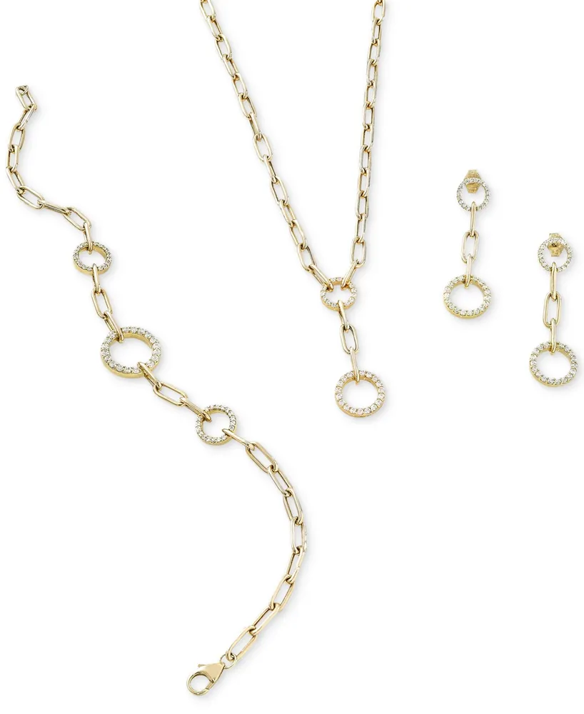 Wrapped in Love Diamond Circles Paperclip Link Bracelet (1/2 ct. t.w.) in 14k Gold, Created for Macy's