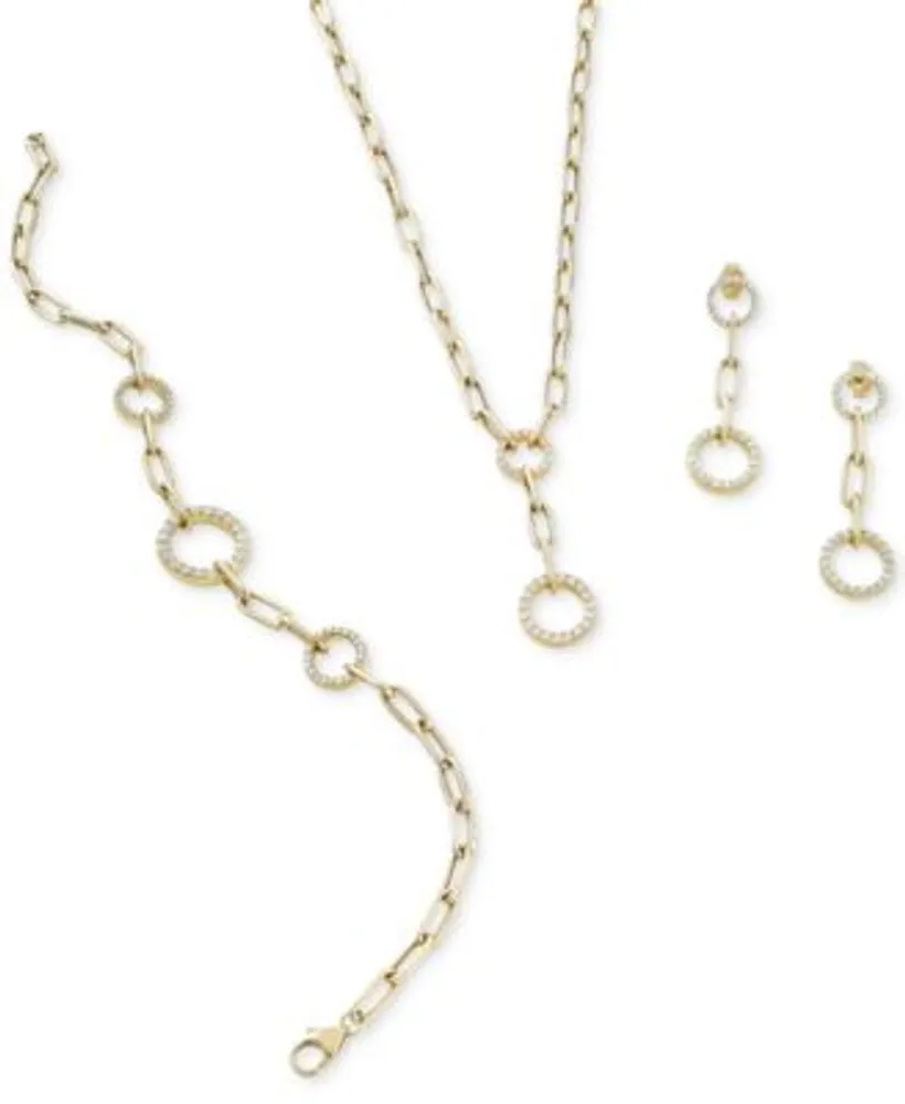 Wrapped In Love Diamond Circle Link Drop Earrings Necklace Bracelet Jewelry Collection In 14k Gold Created For Macys