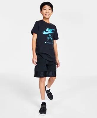 Nike Big Kids Sportswear Printed T Shirt Elite Dri Fit Basketball Shorts Flex Runner 2 Slip On Running Sneakers From Finish Line