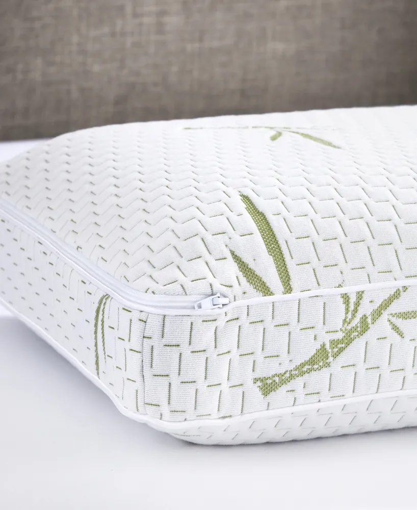 BodiPEDIC Tea Infused Memory Foam Bed Pillow with Rayon from Bamboo Infused Cover, Jumbo