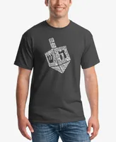 La Pop Art Men's Hanukkah Dreidel Printed Word T-shirt