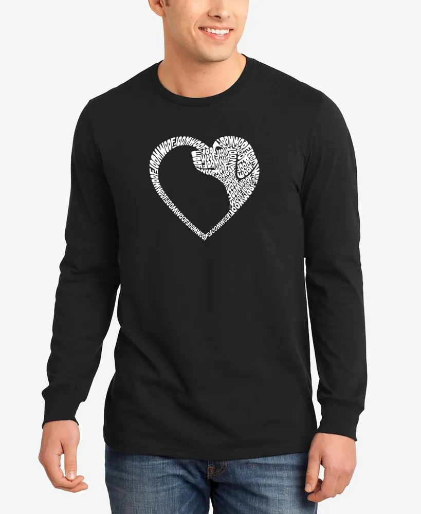 La Pop Art Men's Dog Heart Word Long Sleeve T-shirt