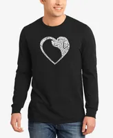 La Pop Art Men's Dog Heart Word Long Sleeve T-shirt