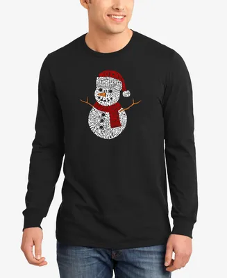 La Pop Art Men's Christmas Snowman Word Long Sleeve T-shirt