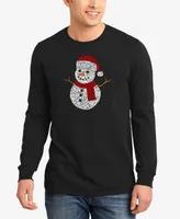 La Pop Art Men's Christmas Snowman Word Long Sleeve T-shirt