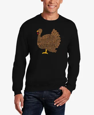 La Pop Art Men's Thanksgiving Word Crewneck Sweatshirt