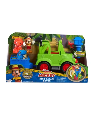 Disney Junior Mickey Mouse Dino Safari Rover 6-Piece Play Figures and Vehicle Playset