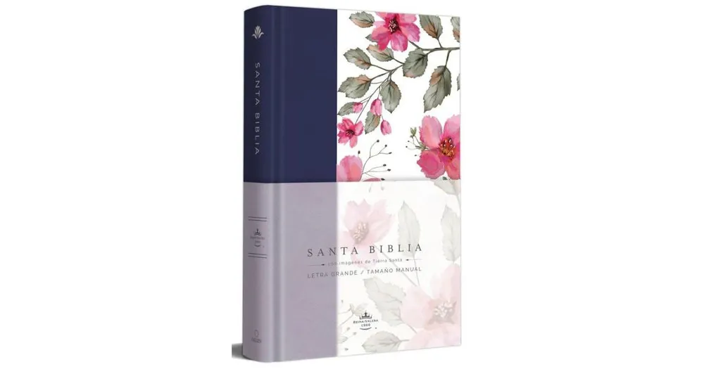 Biblia Rvr 1960 Letra Grande, Tapa Dura Tela Azul Purpura Con Flores Tamano, Manu Al, Bible Rvr 1960 Handy Size Hardcover Cloth with Purple Blue Flowe