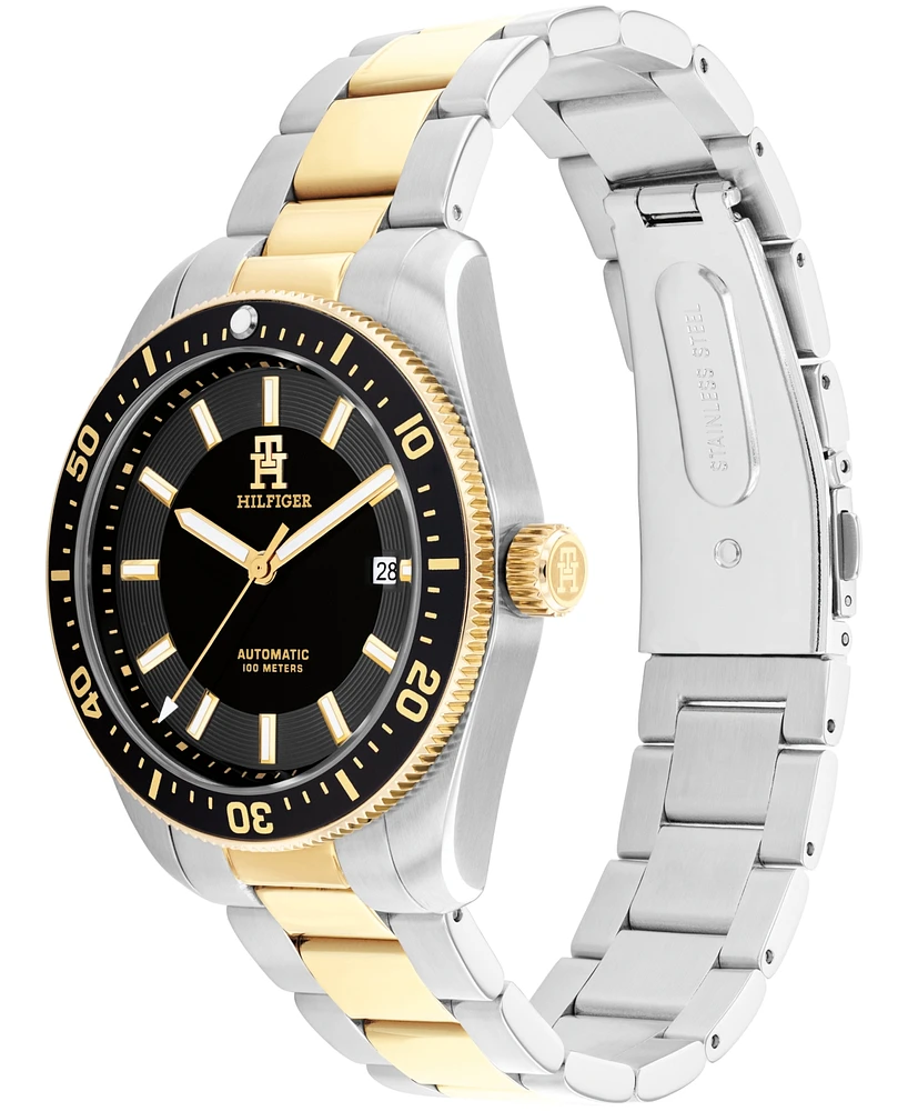 Tommy Hilfiger Men's Automatic Two-Tone Stainless Steel Bracelet Watch 40mm, Exclusively Ours - Two