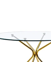 Best Master Furniture Preston 29" Glass Modern Round Dining Table