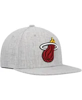 Men's Mitchell & Ness Heather Gray Miami Heat Hardwood Classics 2.0 Snapback Hat