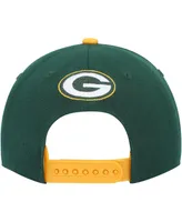 Big Boys and Girls Green Green Bay Packers On Trend Precurved A-Frame Snapback Hat