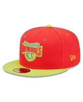 Men's New Era Red, Neon Green Washington Nationals 2008 Inaugural Season Lava Highlighter Combo 59FIFTY Fitted Hat