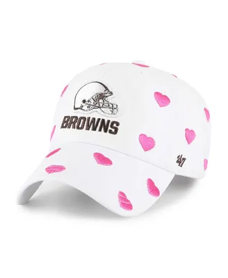 Little Girls '47 Brand White Cleveland Browns Surprise Clean Up Adjustable Hat