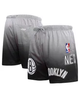 Men's Pro Standard Black, Gray Brooklyn Nets Ombre Mesh Shorts