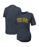 Women's Pressbox Heathered Navy Notre Dame Fighting Irish Arch Poncho T-shirt