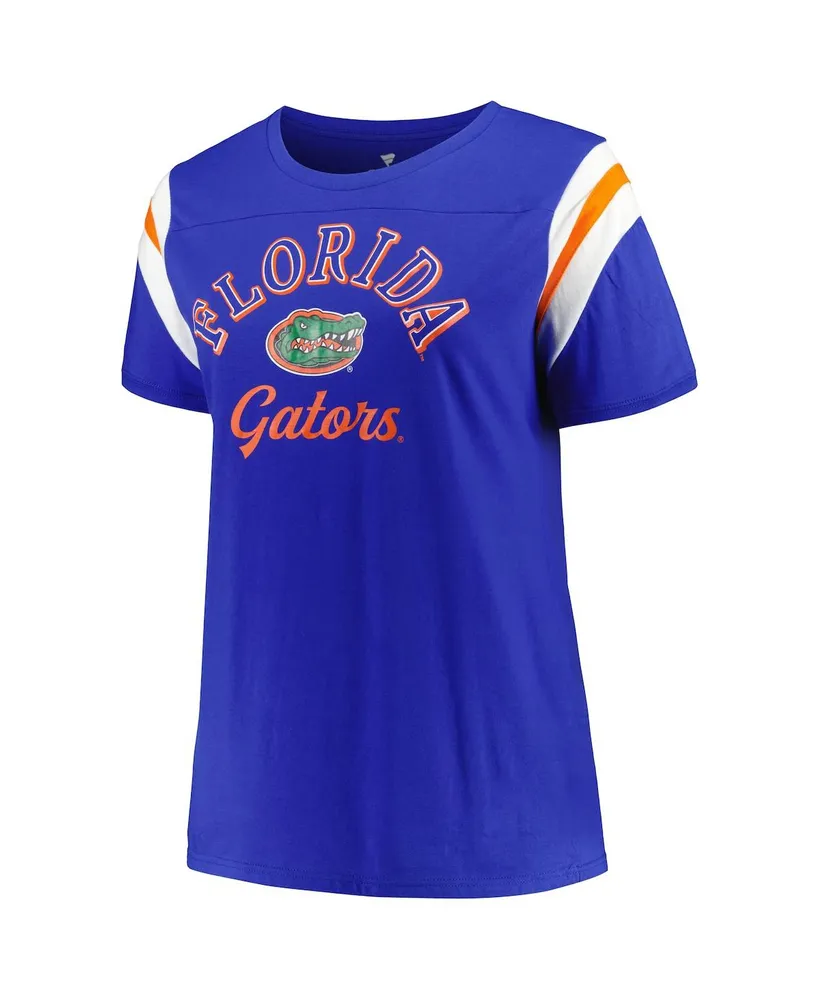 Women's Profile Royal Florida Gators Plus Striped Tailgate Scoop Neck T-shirt