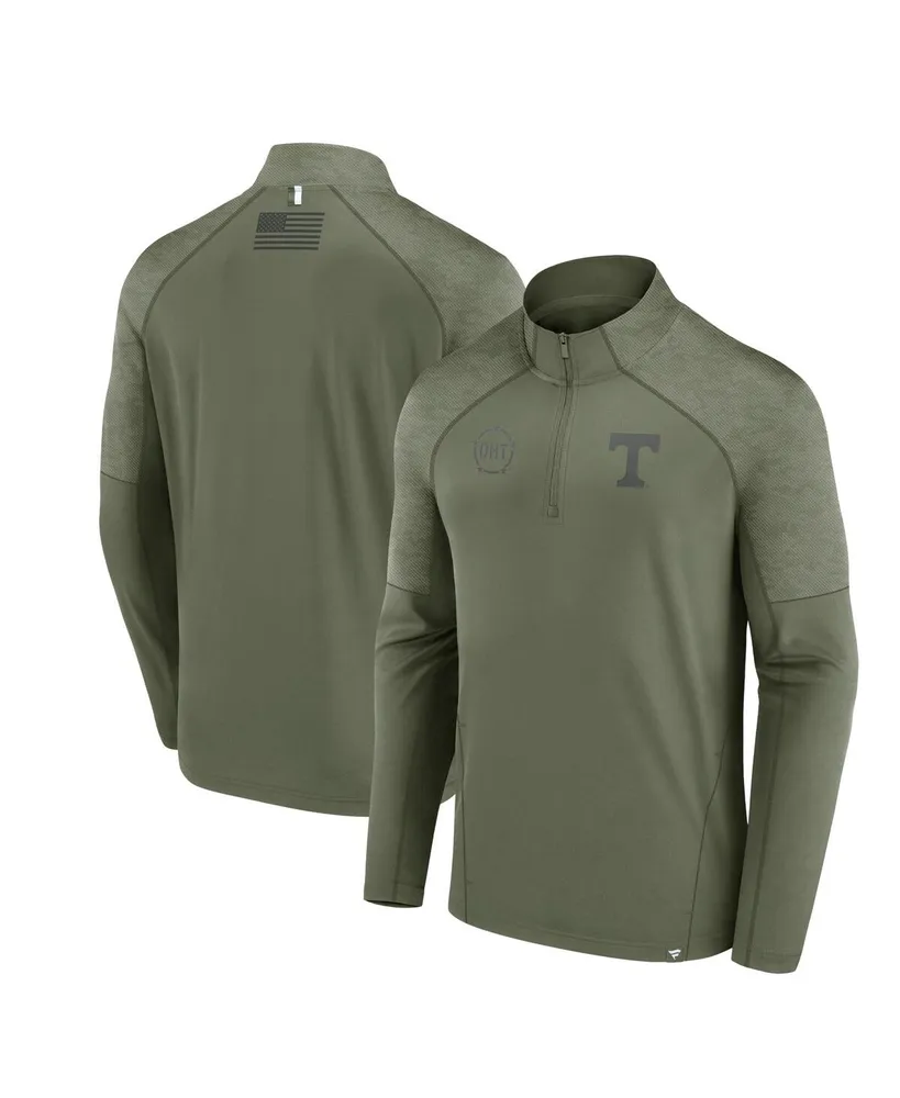 Men's Fanatics Olive Tennessee Volunteers Oht Military-Inspired Appreciation Titan Raglan Quarter-Zip Jacket