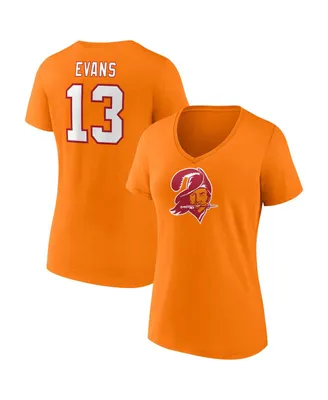 Women's Fanatics Mike Evans Orange Tampa Bay Buccaneers Player Icon Name and Number V-Neck T-shirt