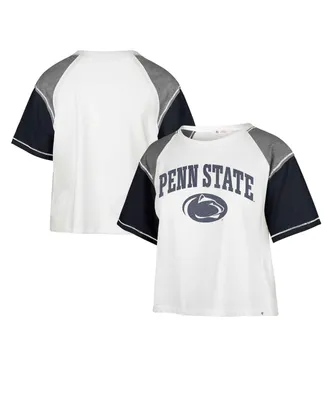 Women's '47 Brand White Penn State Nittany Lions Serenity Gia Cropped T-shirt