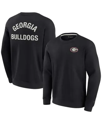 Men's and Women's Fanatics Signature Black Georgia Bulldogs Super Soft Pullover Crew Sweatshirt