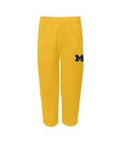 Toddler Boys and Girls Navy Michigan Wolverines Two-Piece Red Zone Jersey Pants Set