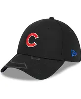 Men's New Era Black Chicago Cubs Top Visor 39THIRTY Flex Hat